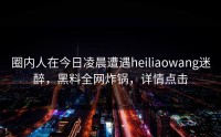 圈内人在今日凌晨遭遇heiliaowang迷醉，黑料全网炸锅，详情点击
