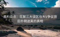 黑料盘点：花絮三大误区与大V争议背后扑朔迷离的真相