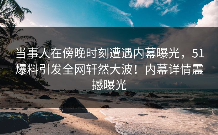 当事人在傍晚时刻遭遇内幕曝光，51爆料引发全网轩然大波！内幕详情震撼曝光